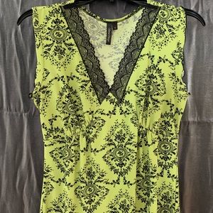 Green Sleeveless with Black Lace